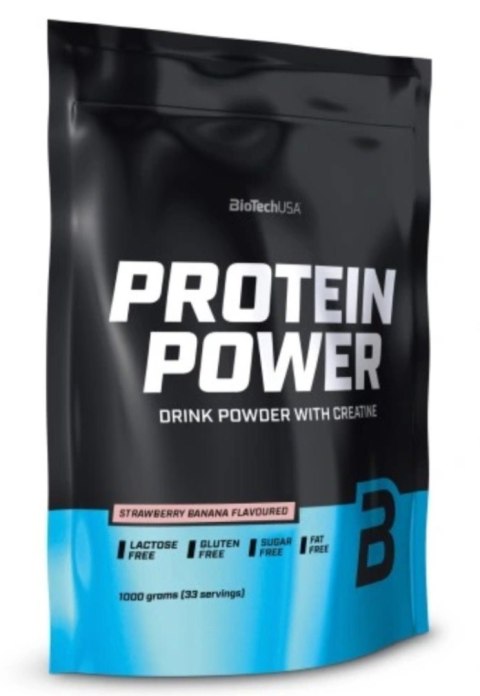 BioTech USA Protein Powder 1 kg o smaku truskawkowo - bananowym