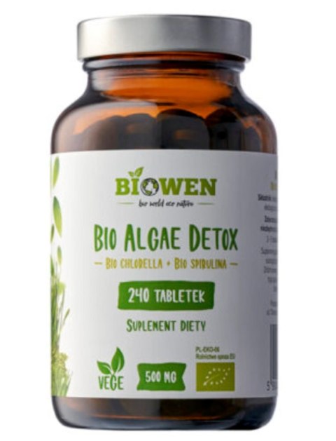 Biowen BIO Algae Detox chlorella spirulina 500 mg 240 tabletek