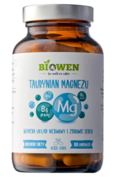 Biowen Taurynian magnezu z witaminą B6 (P-5-P) 100 kapsułek