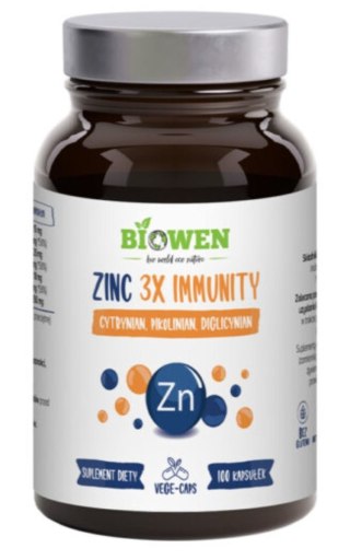 Biowen Zinc 3X Immunity Cynk Complex+ 100 kapsułek