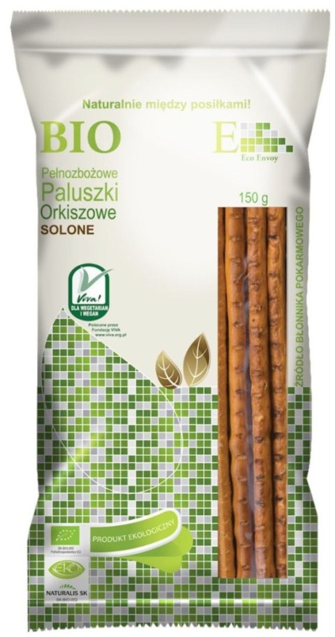 Envoy Paluszki Orkiszowe Pełnoziarniste Solone BIO 150 g