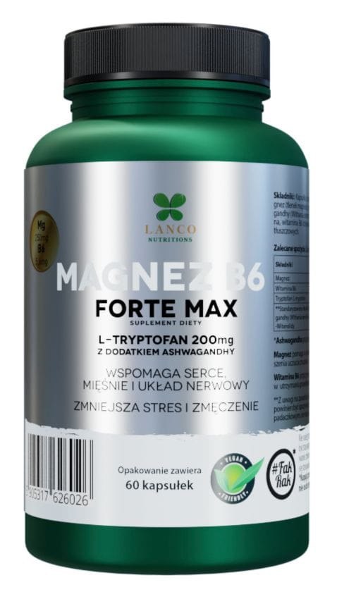 Lanco Nutritions Magnez B6 Forte Max 250mg 60 kapsułek