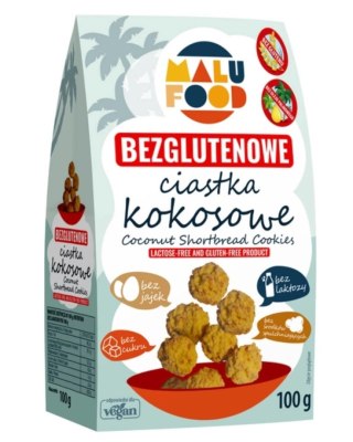 Malu Food Ciastka Kokosowe Bez Cukru Bezglutenowe 100 g