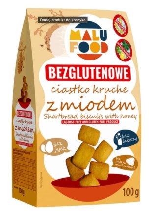 Malu Food Ciastka Kruche Z Miodem Bezglutenowe 100 g