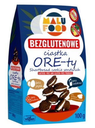 Malu Food Ciastka Ore-Ty Bez Cukru Bezglutenowe 100 g