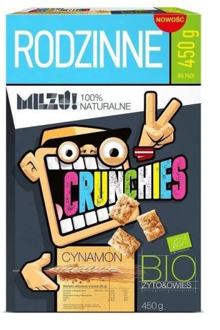 Milzu Crunchies Żytnio-Owsiane Cynamonowe BIO 450 g