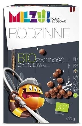 Milzu Kulki Żytnio-Owsiane Kakaowe Zwinność BIO 400 g