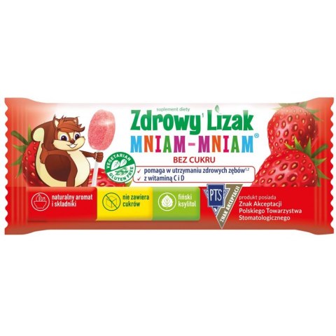 Mniam Mniam Starpharma Lizak Truskawkowy Z Witaminą D I C Bezglut. 6 g