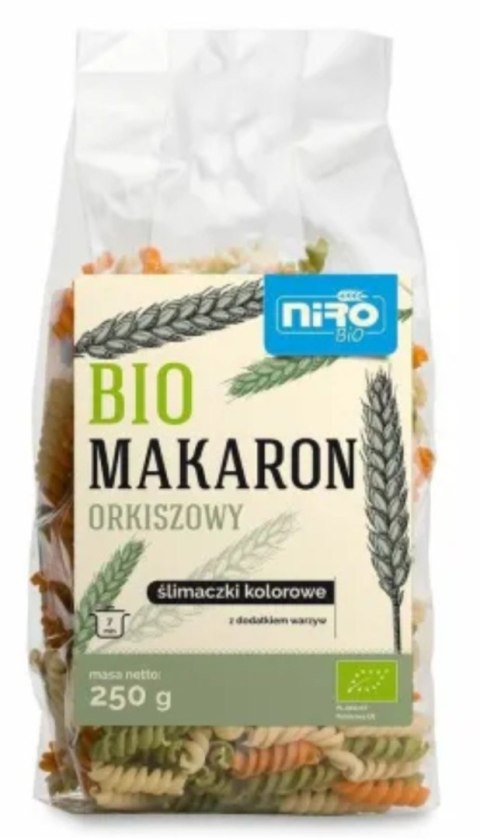 Niro Makaron Orkiszowy Trójkolorowy Ślimaczki BIO 250 g