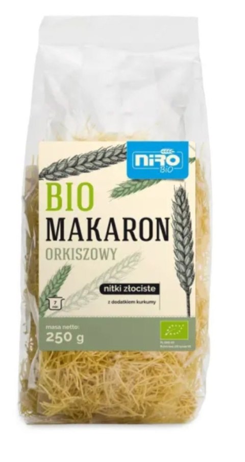 Niro Makaron Orkiszowy Z Kurkumą Nitki Złociste BIO 250 g