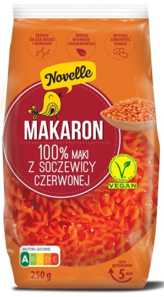 Novelle Makaron Proteinowy Z Soczewicy Czerwonej Świderki 250 g