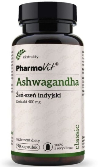 Pharmovit Ashwagandha Żeń-szeń indyjski 400 mg 90 kapsułek