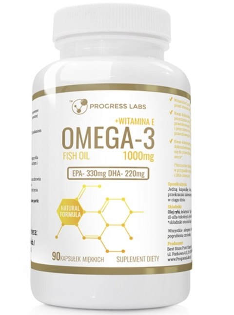 Progress Labs Omega 3 + Vit E 90 kapsułek