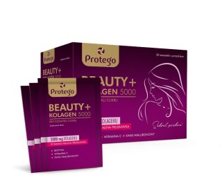 Protego Beauty+ Kolagen 5000 o smaku malina-truskawka 30 saszetek