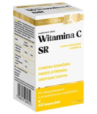 WegaFarm Witamina C SR+ bioflawonoidy i acerola 60 kapsułek