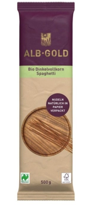 Alb Gold Makaron (Orkiszowy Razowy) Spaghetti BIO 500 g