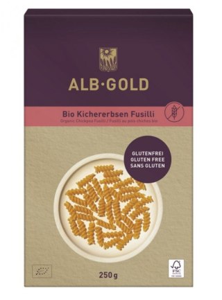 Alb Gold Makaron Proteinowy (Z Ciecierzycy) Świderki Bezglutenowy BIO 250 g