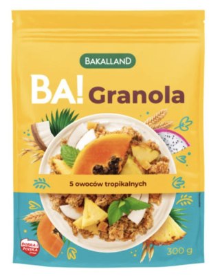 Bakalland BA! Granola 5 owoców tropikalnych 300 g