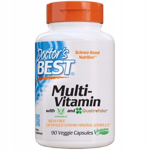 Doctor's Best MultiVitamin z kwasem foliowym Quatrefolic® 90 kapsułek wegańskich