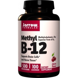 Jarrow Formulas Metylokobalamina Methyl B-12 500µg 100 tabletek do ssania o smaku wiśniowym