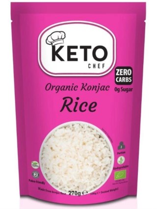 Keto Chef Makaron Konjac Kształt Ryżu Bezglutenowy BIO 270 g