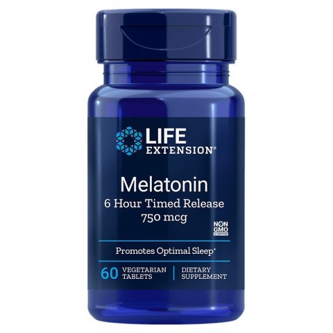 Life Extension Melatonina (Przedłużone uwalnianie) 750 µg 60 tabletek