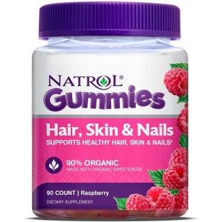 Natrol Hair Skin & Nails - Włosy Skóra i Paznokcie 90 żelek malinowych