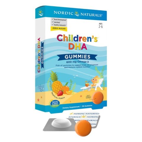 Nordic Naturals Children's DHA Gummies 600 mg Omega-3 30 żelek o smaku owoców tropikalnych