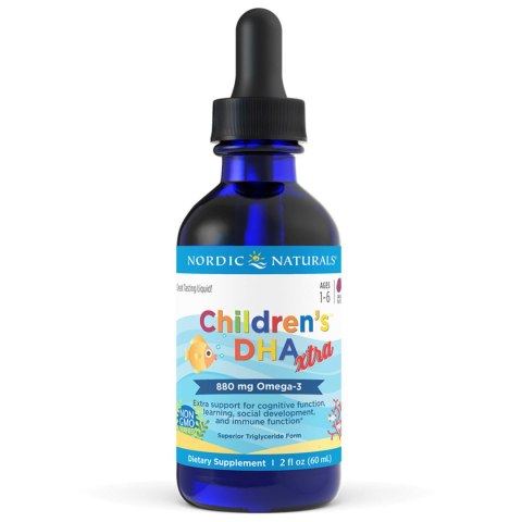 Nordic Naturals Children's DHA Xtra 880 mg Omega 3 w kroplach o smaku jagodowym