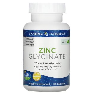 Nordic Naturals Cynk (Glicynian Cynku) 20 mg 60 kapsułek