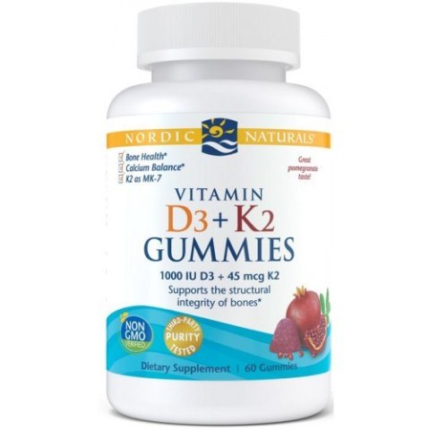 Nordic Naturals D3K2 Gummies Witaminy D3 i K2 60 żelek o smaku granatu