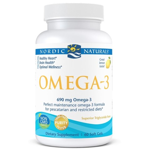 Nordic Naturals Omega-3 690mg 60 miękkich kapsułek o smaku cytrynowym