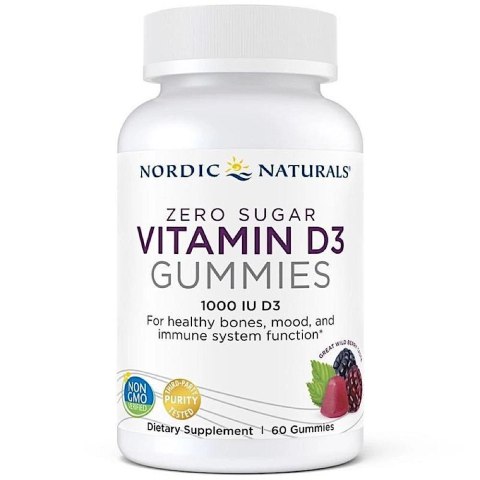 Nordic Naturals Witamina D3 60 żelek bez cukru o smaku jagodowym