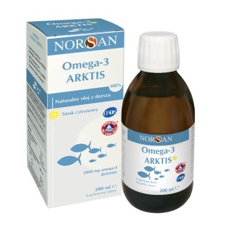 Norsan Omega-3 Arktis olej rybny 200 ml o smaku cytrynowym