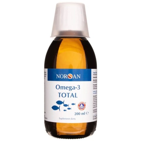 Norsan Omega-3 TOTAL olej rybny z witaminą D3 200 ml o smaku naturalnym