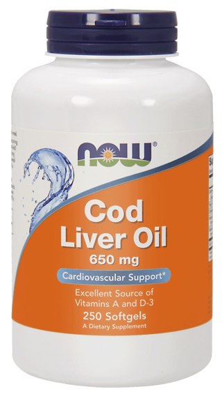 Now Foods Cod Liver Oil 650 mg 250 kapsułek