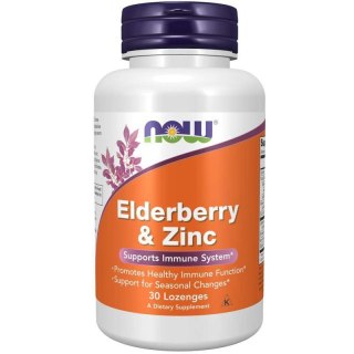 Now Foods Elderberry & Zinc (Czarny bez i cynk) 30 tabletek do ssania