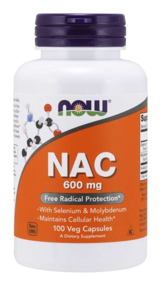 Now Foods NAC z selenem i molbidenem 600mg 250 kapsułek wegańskich