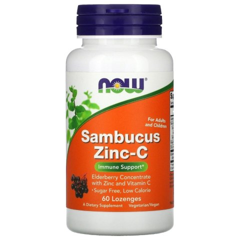 Now Foods Sambucus Zinc-C 60 tabletek do ssania