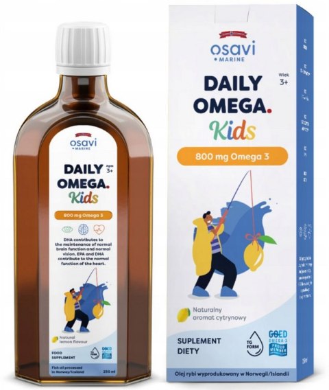 Osavi Daily Omega Kids 800 mg Omega 3 250 ml o smaku cytrynowym