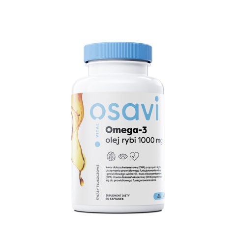 Osavi Omega 3 Olej Rybi 1000 mg 60 kapsułek o smaku cytrynowym