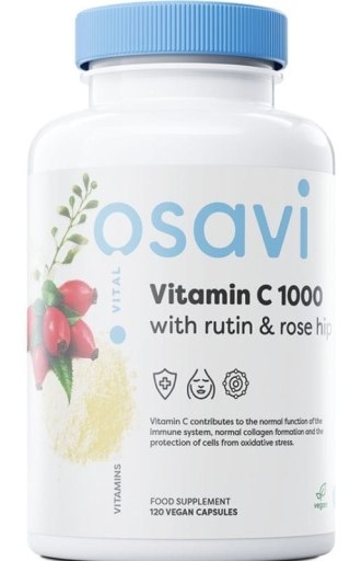 Osavi Witamina C 1000 mg z Rutyną i Dziką Różą 120 kapsułek wegańskich