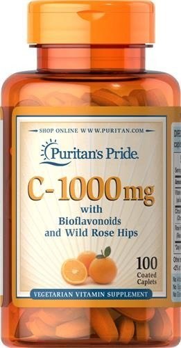 Puritan's Pride C-1000 mg z biofalwonoidami i dziką różą 100 tabletek powlekanych