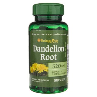 Puritan's Pride Dandelion Root (Mniszek Lekarski) 520 mg 100 kapsułek