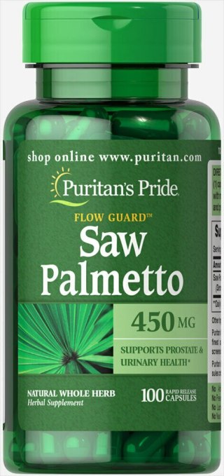 Puritan's Pride Saw Palmetto Palma Sabałowa 450 mg 100 kapsułek