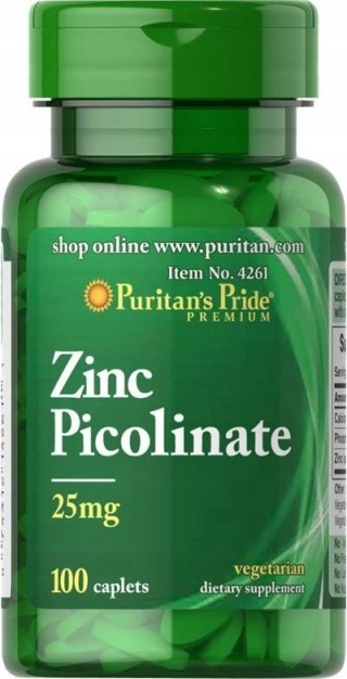 Puritan's Pride Zinc Picolinate 25mg 100 tabletek