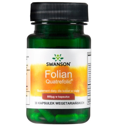 Swanson Kwas foliowy Folian Quatrefolic® 800 µg 30 kapsułek wegańskich