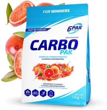 6PAK Carbo PAK 1kg o smaku grejpfrutowym