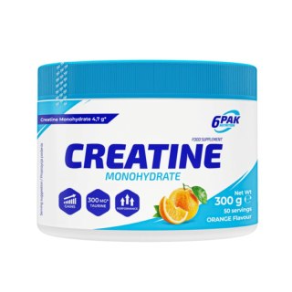 6PAK Creatine Monohydrate Kreatyna o smaku pomarańczowym 300g