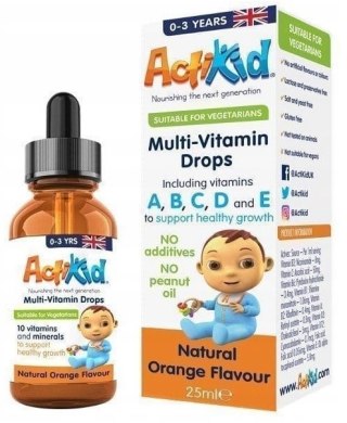 ActiKid Multi-Vitamin w kroplach o smaku pomarańczowym 25 ml